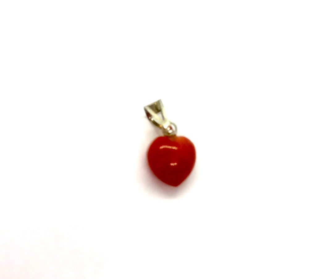 Pendant Red Coral Heart 1