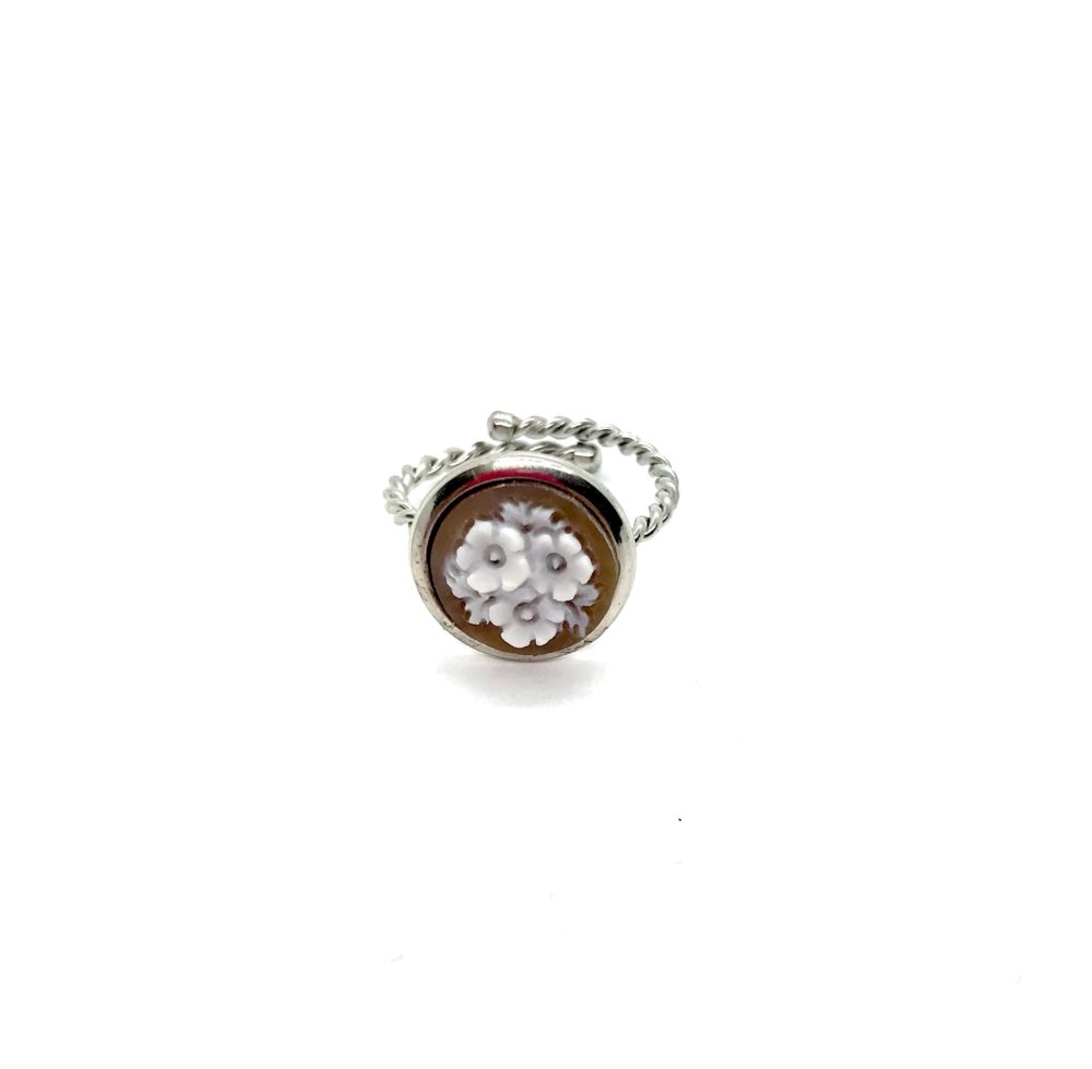 Ring Silver with Cameo - Flowers 1