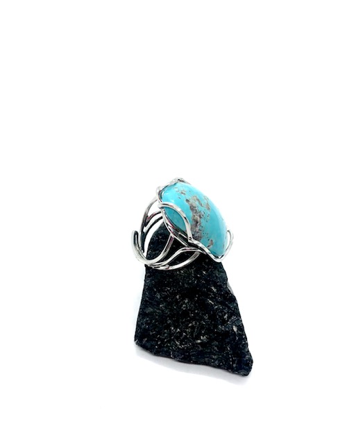 Ring Silver in Natural Turquoise 2