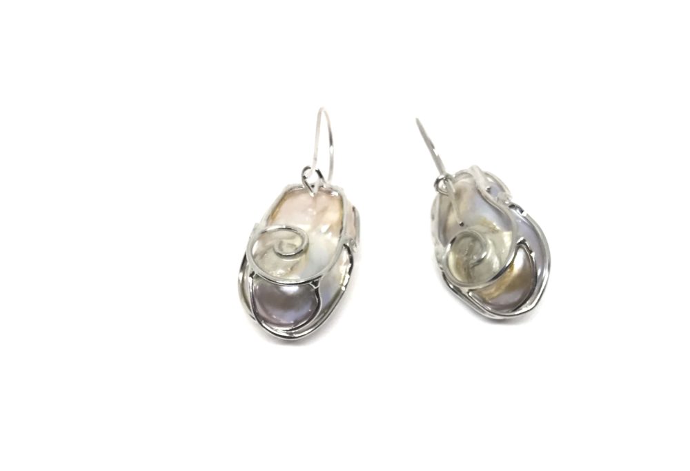 Earrings in Silver and Natural Pearl 3