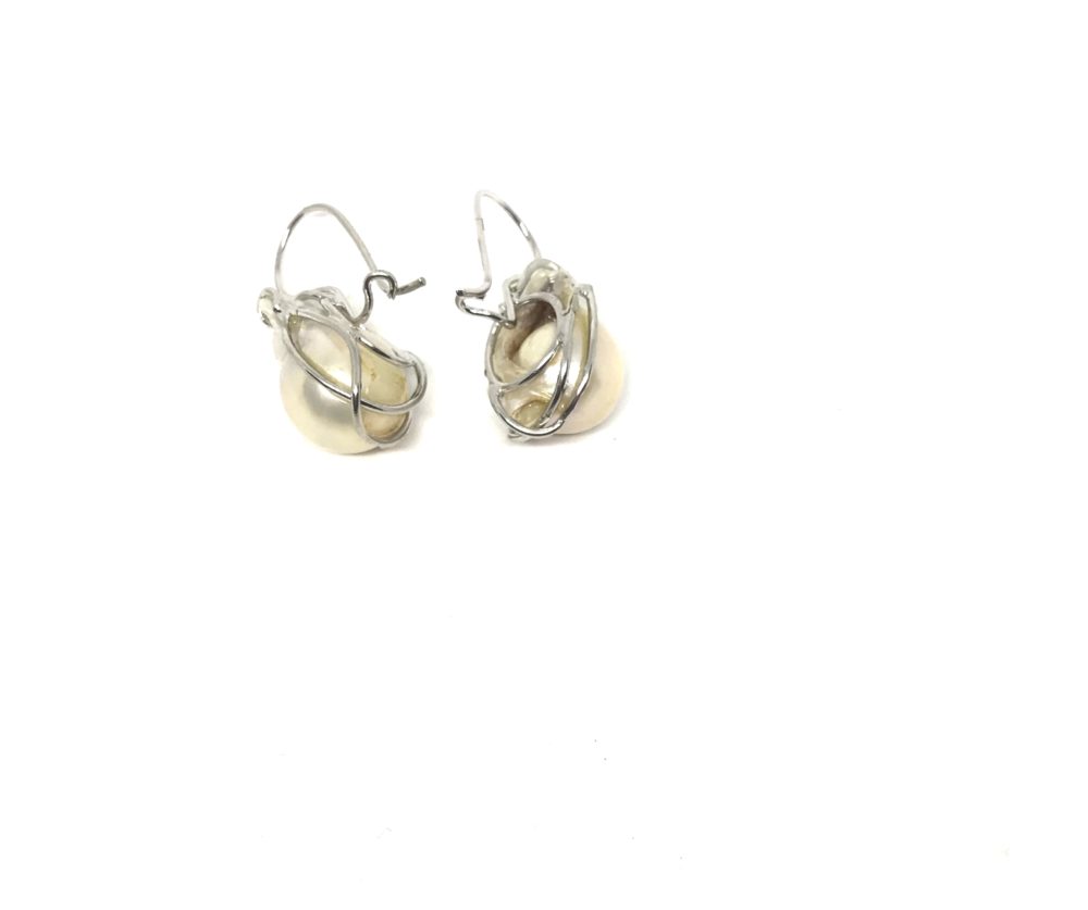 Earrings in Silver and Natural Pearl 3