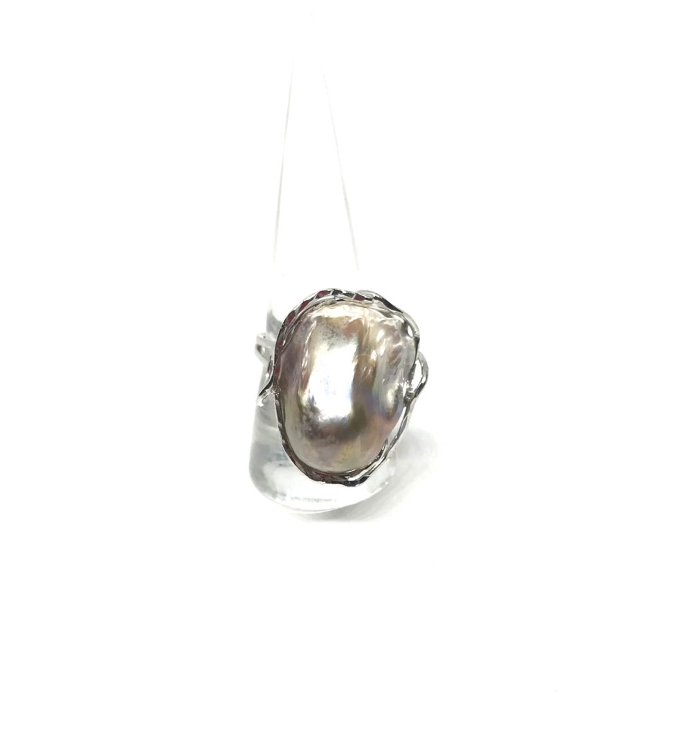 Ring in Silver and Natural Pearl 4