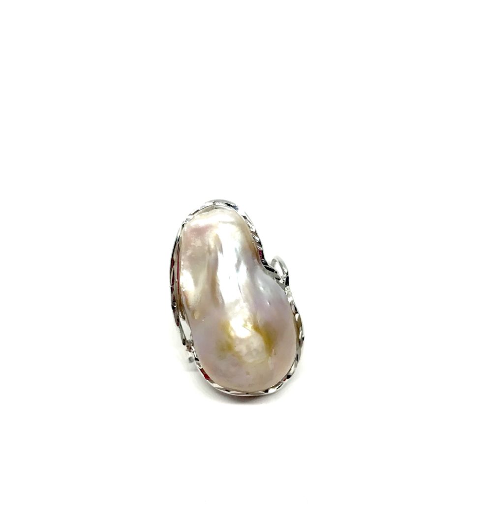 Ring in Silver and Natural Pearl 1