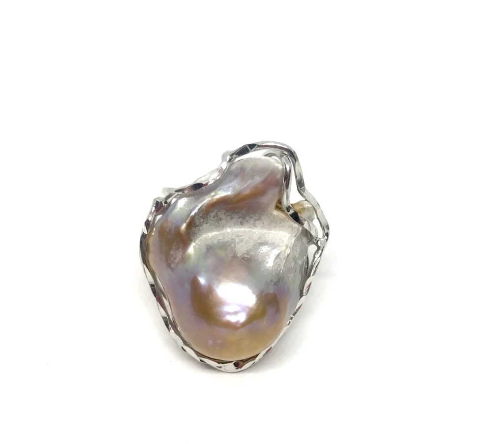 Anello in Argento e Perla Naturale 1