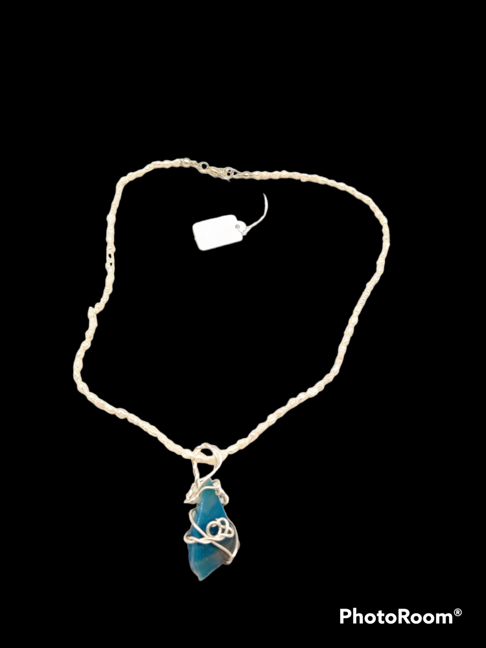 Collana Perle di Fiume e Agate blu 2