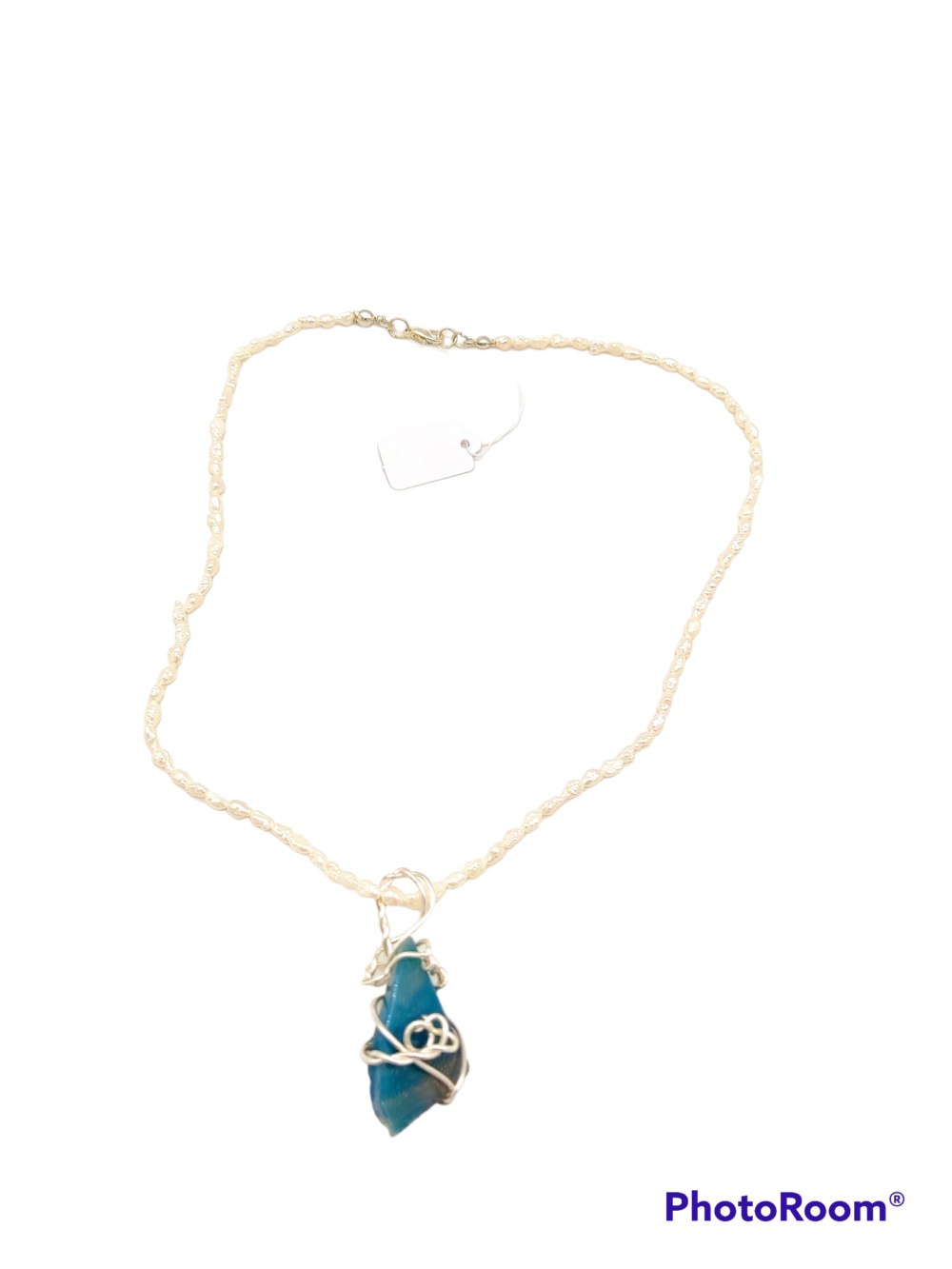 Collana Perle di Fiume e Agate blu 1