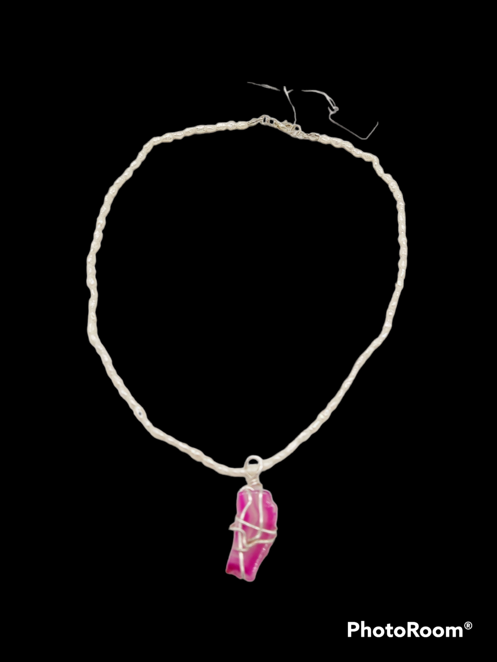 Collana Perle di Fiume con Agata Rosa 3